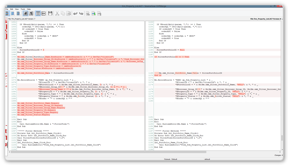 Sourcegear DiffMerge zeigt die Unterschiede zwischen Versionen