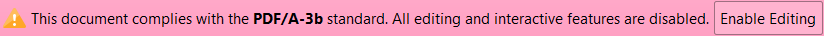 PDF/A hint displayed by the PDF-XChange Editor