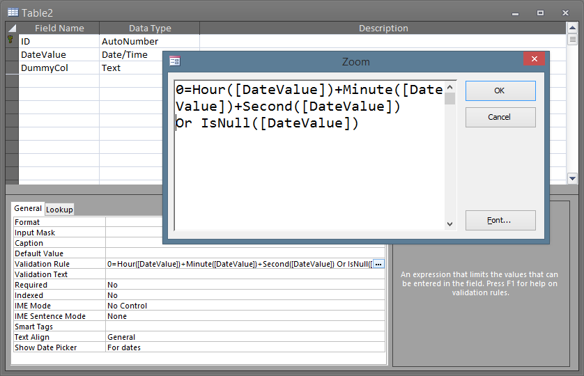 ms access isnull