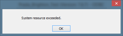 System resource exceeded.