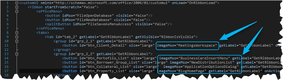Custom Ribbon XML with imageMso attribute