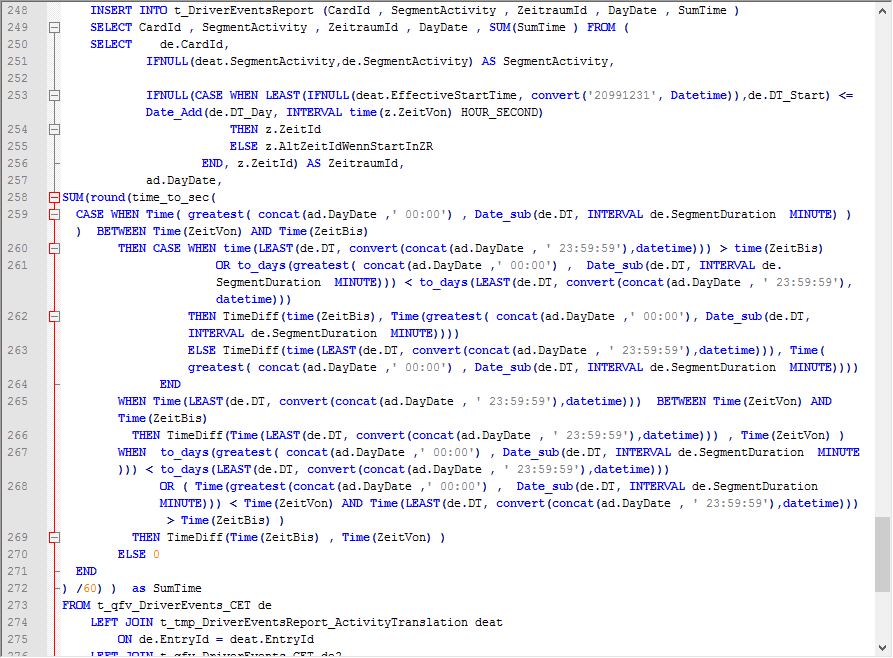 Excerpt from MySQL Stored Procedure