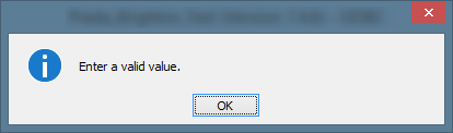Enter a valid value error message displayed in error