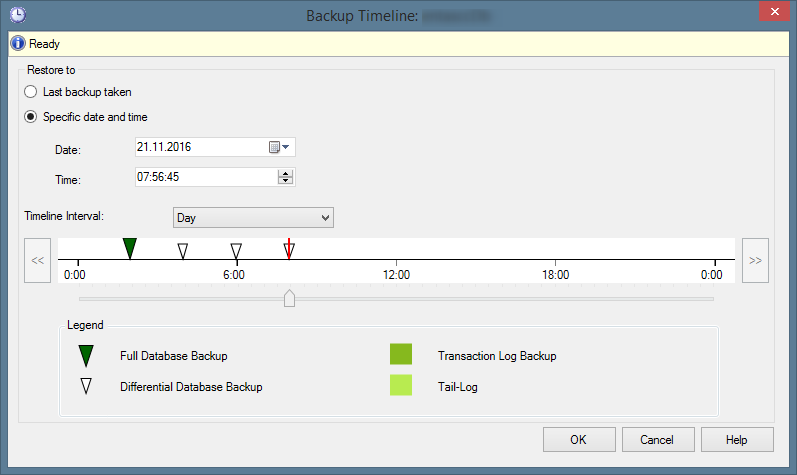 SQL Server - Zeitstrahl - Datenbank Wiederherstellung