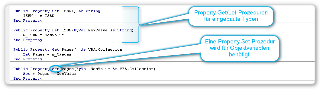 Property Get/Let/Set-Prozeduren in einem VBA Klassenmodul