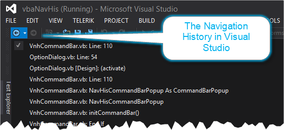 Navigate History in Visual Studio