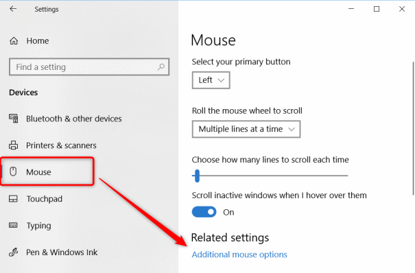 turn off touchpad click windows 10